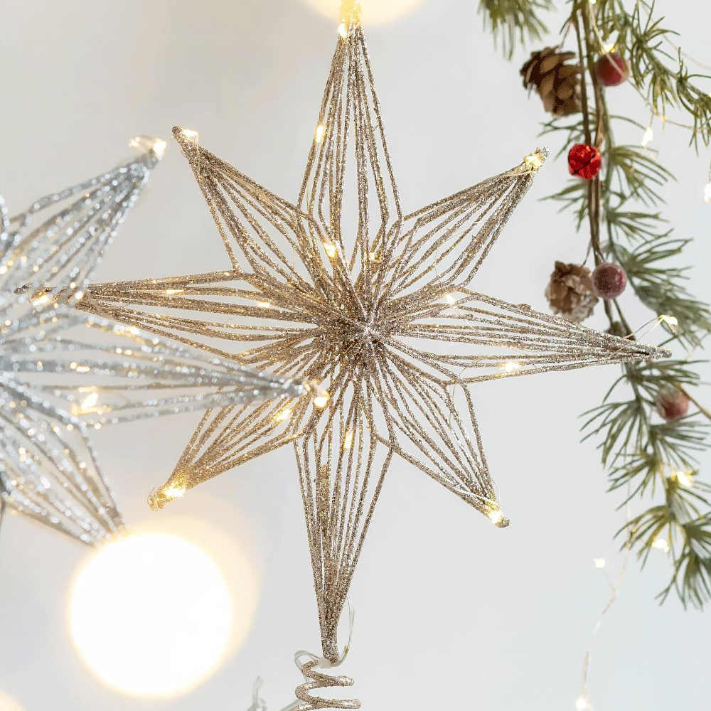 Star Tree Topper - 30 см светодиодный звездный топпер для