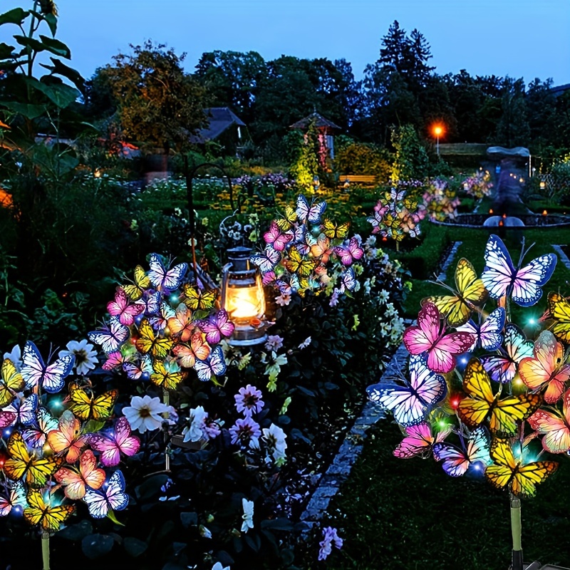 Christmas Lights Outdoor - Солнечные светодиодные садовые фонари-бабочки, водонепроницаемые красочные