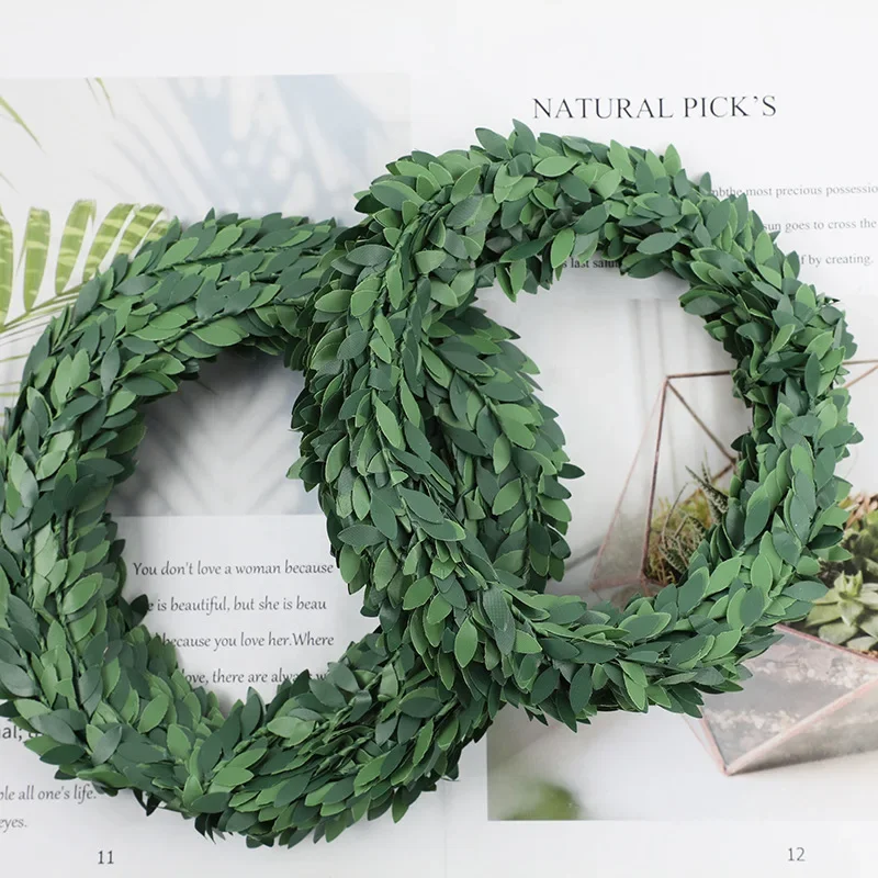 Christmas Wreath Fake - 7-метровая железная проволока, зеленый лист, лоза,
