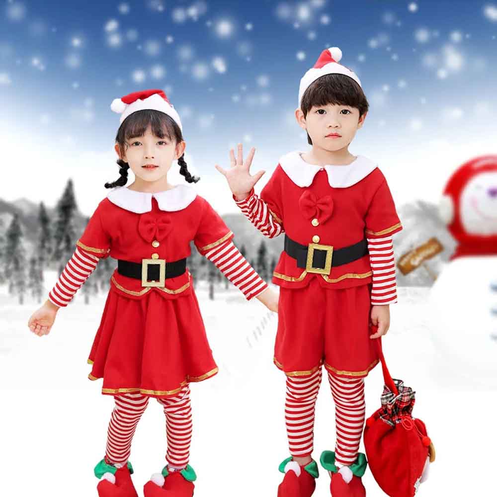 Elf Costume Christmas - Детский рождественский комплект эльфа - детский