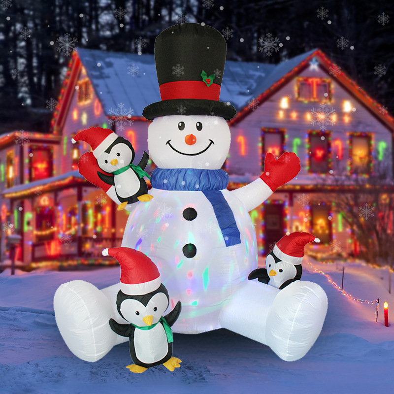 Christmas Lights Outdoor - Рождественский надувной снеговик, пингвин, сложенный архат