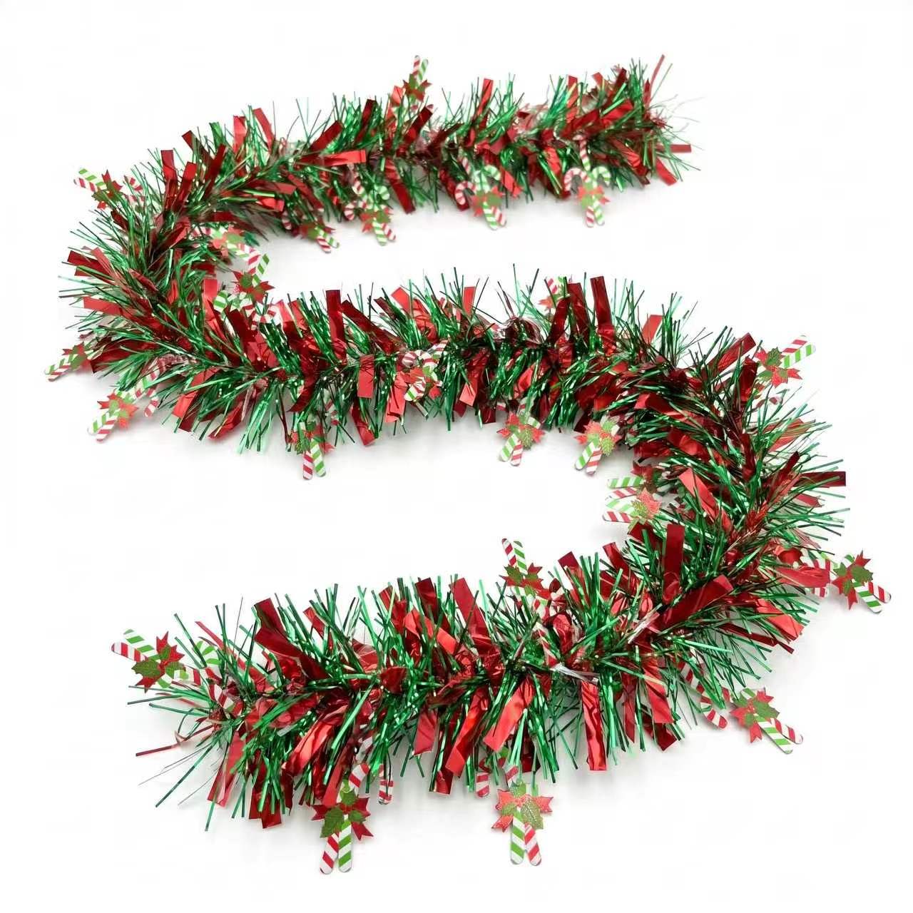 Tinsel Garland Decoration - 2-метровая новогодняя гирлянда из мишуры, переливающаяся