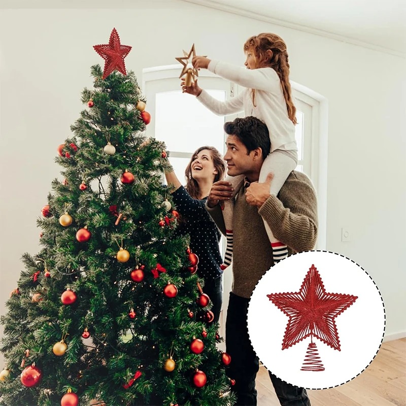 25 см красный блестящий топпер – обзор и цена Star Tree Topper