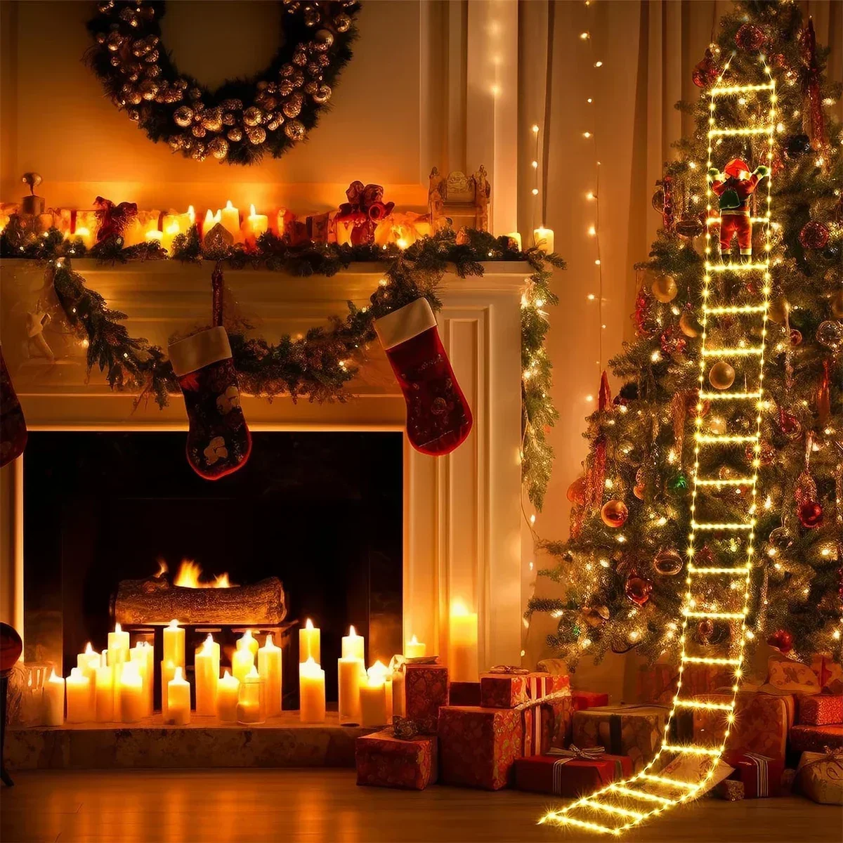 Светодиодный лестница для Деда – обзор и цена Christmas Lights Outdoor