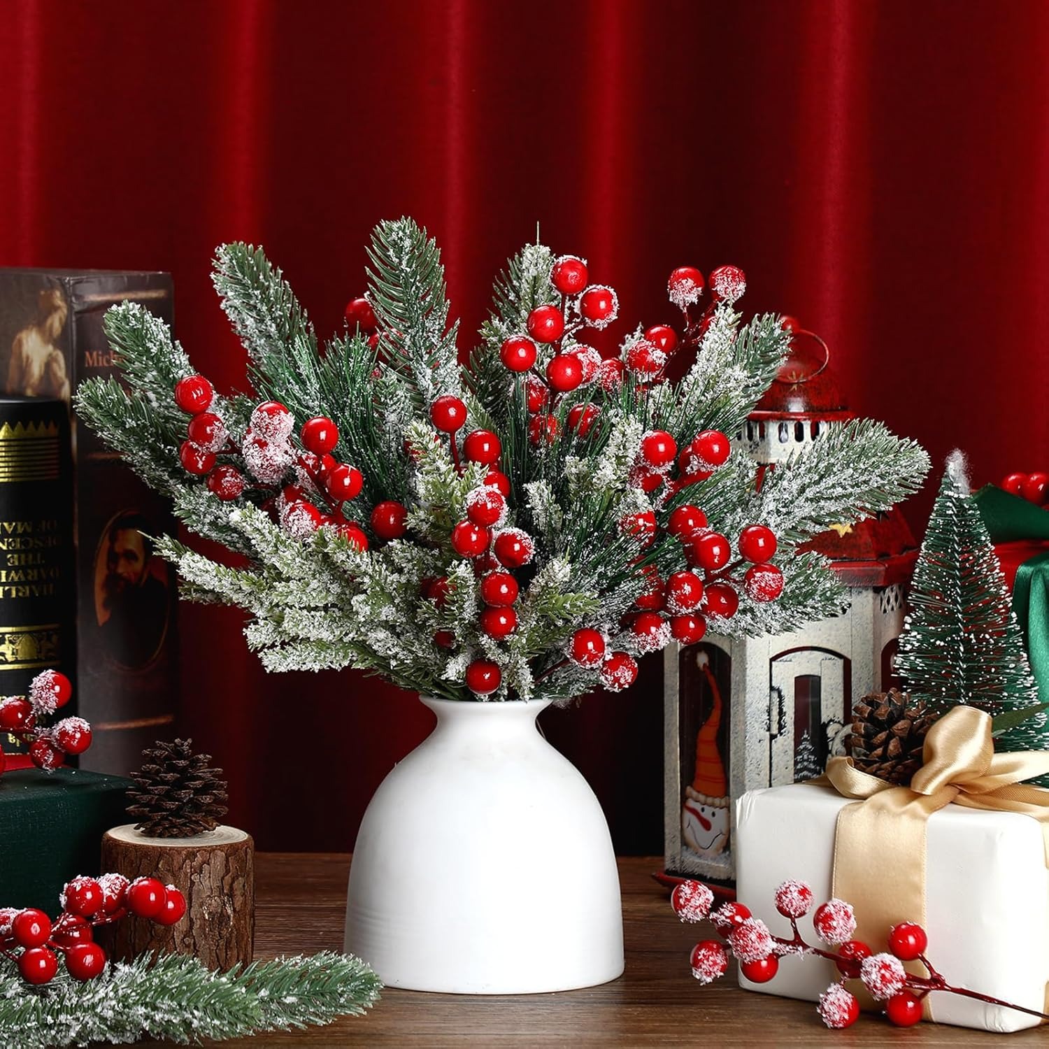 Искусственные белоснежные сосн – обзор и цена Christmas Wreath Fake