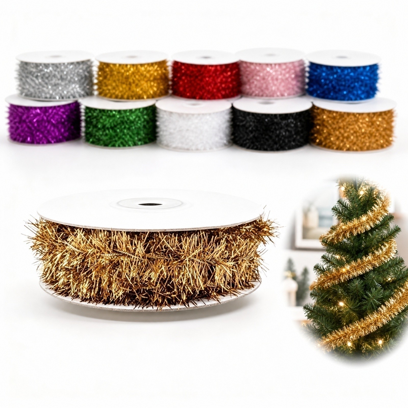 Пластиковая гирлянда из провол – обзор и цена Tinsel Garland Decoration