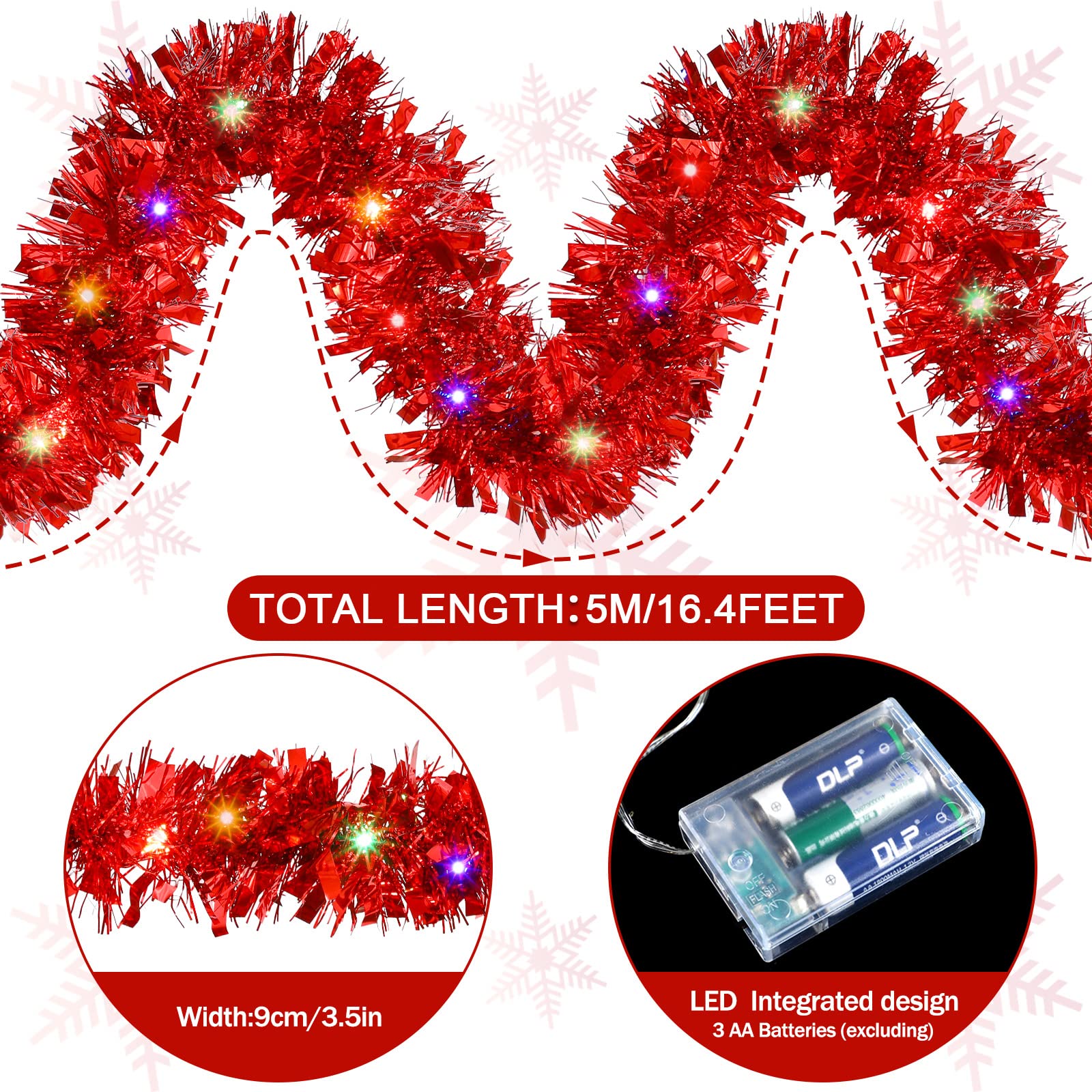 1/3 шт. 5 м рождественские укр – обзор и цена Tinsel Garland Decoration