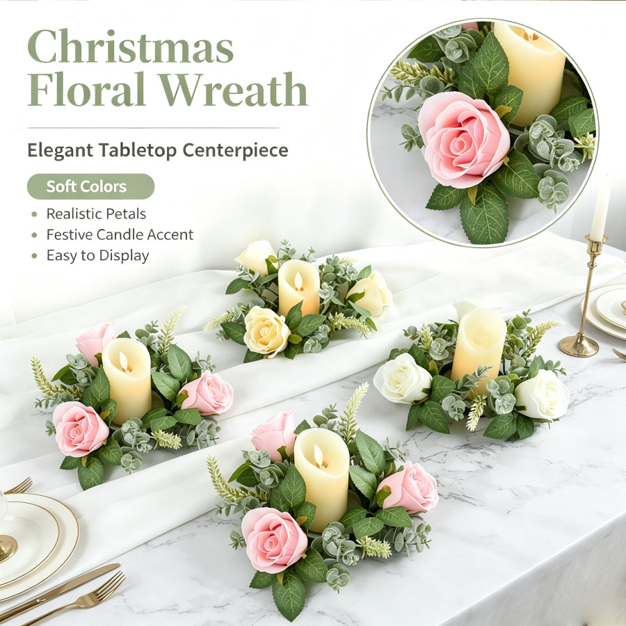 Искусственный венок из роз в ф – обзор и цена Christmas Wreath Fake