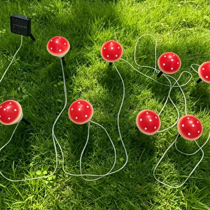 Солнечные гирлянды-грибы, водо – обзор и цена Christmas Lights Outdoor